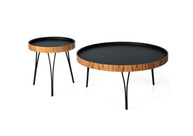 Couchtisch Schwarz Modern Wohnzimmertisch Tische 2x Designer Kaffeetisch