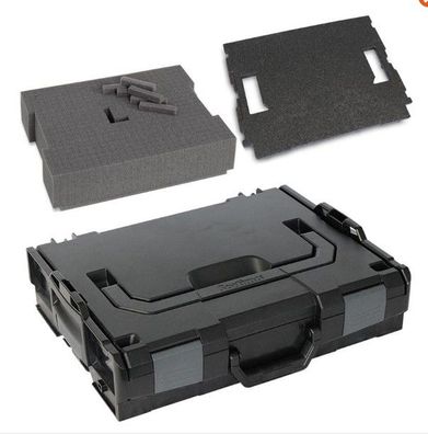 Sortimo Systemkoffer L-Boxx 102 schwarz mit Rasterschaum + Deckelpolster # 6000003398