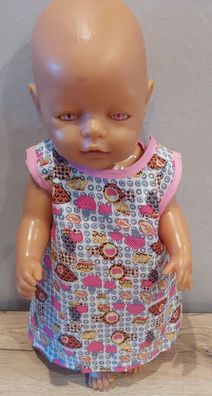 Witziges Kleid für Puppen in der Gr 40-45 cm
