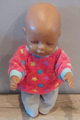 Fleece Pulli mit Sternen und passender Hose für Puppen in der Gr. 40-45 cm