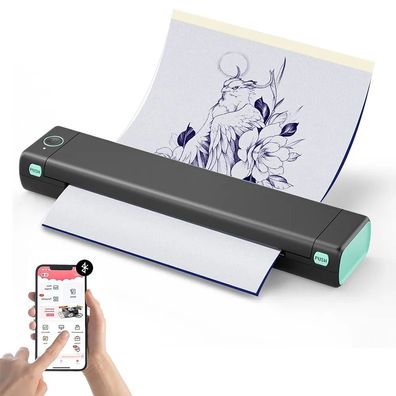 Tattoo Paper Printer Wireless Bluetooth Compatible Android Ios Portable