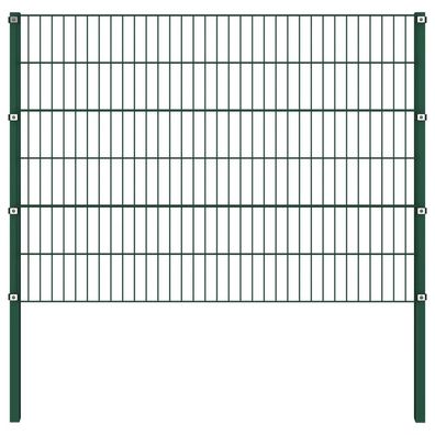 vidaXL Zaunfeld mit Pfosten Eisen 1,7 x 1,2 m Grün