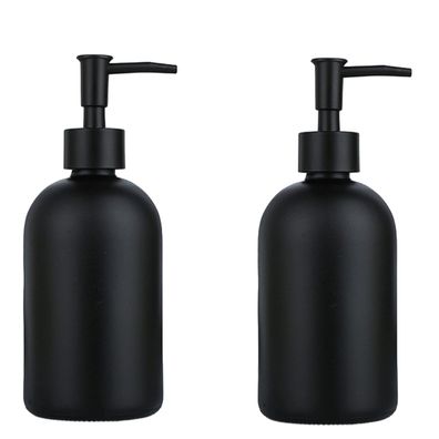 Klarer Seifenspender, rostfreie Pumpe, Kunststoff-Handwaschbecken/ Besteck, schwarz