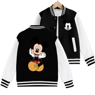 Cute Mickey Mouse Minnie Baseballjacke Kinder Preppy Jacke Student Sportjacke Mantel
