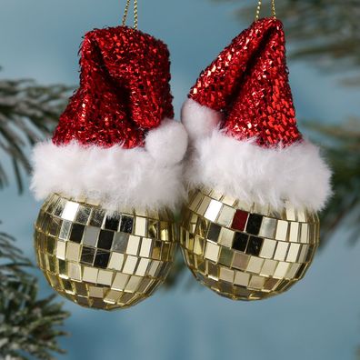 Weihnachtsbaumschmuck Discokugel Weihnachtskugel Anhänger Spiegelkugel gold