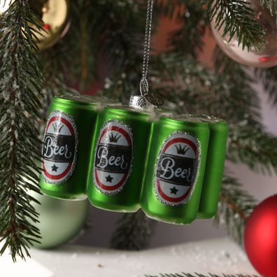 Weihnachtsbaumschmuck Sixpack Bier Glas Aufhänger lustig Bier Baumschmuck grün