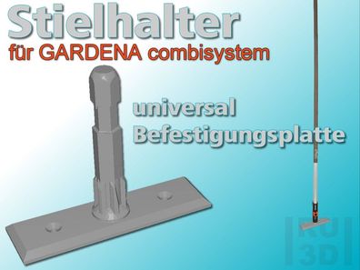 Stielhalter passend für Gardena combisystem, universal Befestigungsplatte