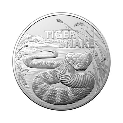 Silbermünze Tiger Snake 2024 1 oz Tiger Schlange Australien 999 BU Silber Münze
