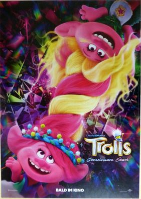 Trolls 3 - Gemeinsam stark - Original Kinoplakat A1 - Poppy & Viva - Filmposter