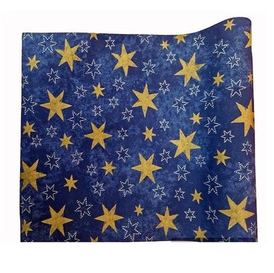 DUNI Tischläufer 480 x 30 cm Dunicel "Christmas Goldene Stern " Blau Farbe