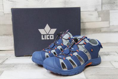 LICO Burschen Sandale Nimbo blau/ grau mit Gummisenkel und zehengeschlossen