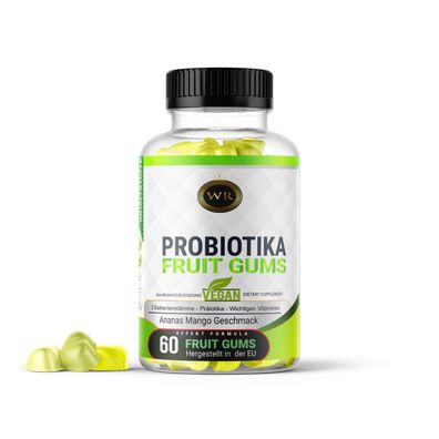 Probiotika Gummis 3 Bakterienstämme 2,25 Mrd. KBE + Vitamine VEGAN