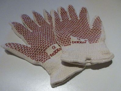 1 Paar Baumwollhandschuhe Marke teXXor (R), Größe XL/10, Farbe Natur, Nitrilnoppen
