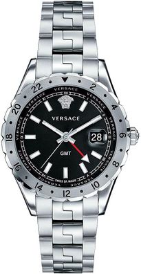 Versace V11020015 Hellenyium GMT schwarz silber Edelstahl Herren Uhr NEU
