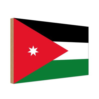 vianmo Holzschild Holzbild 20x30 cm Jordanien Fahne Flagge
