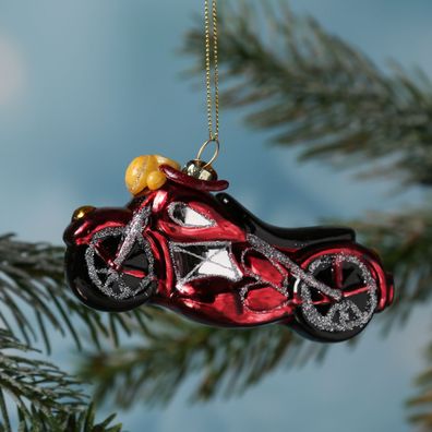 Weihnachtsbaumschmuck Motorrad Chopper Weihnachtskugel Christbaumschmuck H:6,5cm