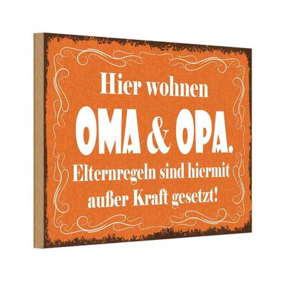 Holzschild 20x30 cm - hier wohnen Oma & Oma
