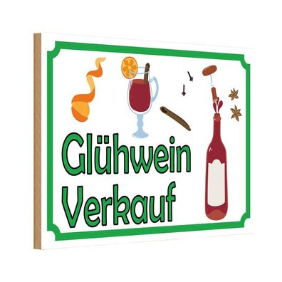 vianmo Holzschild 20x30 cm Essen Trinken Glühwein Verkauf