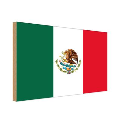 vianmo Holzschild Holzbild 18x12 cm Mexiko Fahne Flagge