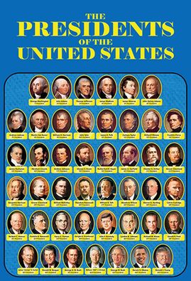 Holzschild 20x30 cm - the presidents of United States