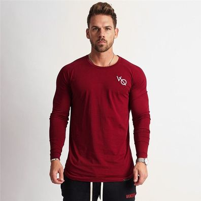 Herren Sweatshirt Fitness Pullover Rundhals Zeichen Druck Shirt VQ Unterhemd M-2XL