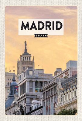 Blechschild 20x30 cm - Madrid Spanien kurz Trip