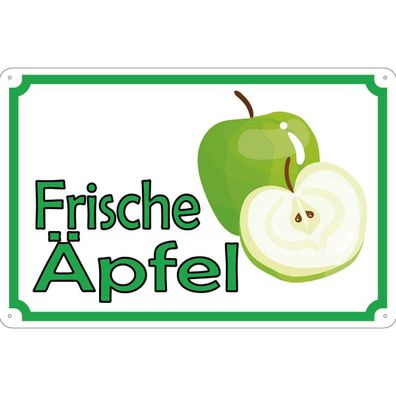 Blechschild 18x12 cm - frische Äpfel Verkauf Hofladen