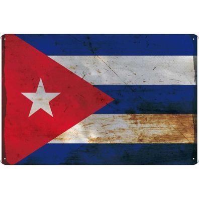 vianmo Blechschild Wandschild 20x30 cm Kuba Fahne Flagge