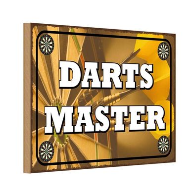 vianmo Holzschild 20x30 cm Sport Hobby Darts Master Metall Wanddeko