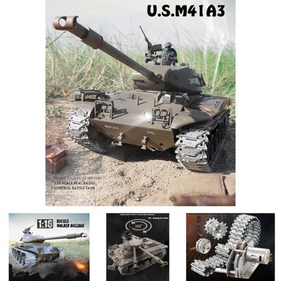 Heng Long RC Panzer M41 A3 Walker Bulldog 1:16, Stahlgetriebe, Rauch, Pro Modell