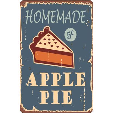Blechschild 20x30 cm - Kuchen Homemade Apple Pie (Apfelkuchen)
