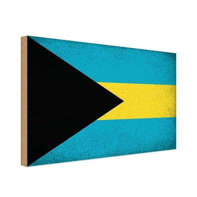 vianmo Holzschild Holzbild 20x30 cm Bahama Fahne Flagge