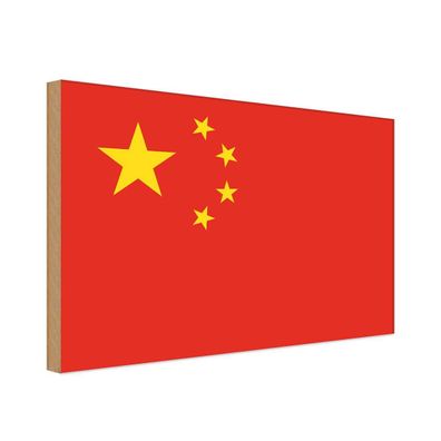 vianmo Holzschild Holzbild 20x30 cm China Fahne Flagge