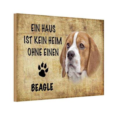 vianmo Holzschild 18x12 cm Tier Beagle Hund ohne kein Heim