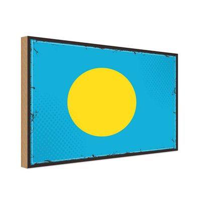 vianmo Holzschild Holzbild 20x30 cm Palau Fahne Flagge