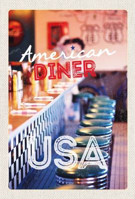Holzschild 20x30 cm - Amerika USA Diner Restaurant