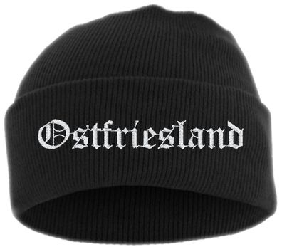 Ostfriesland Umschlagmütze - Altdeutsch - Bestickt - Mütze mit breitem ...