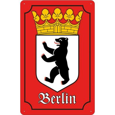 Blechschild 20x30 cm - Berlin Wappen Bundesland