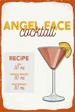 Blechschild 20x30 cm - Angel Face Cocktail Recipe
