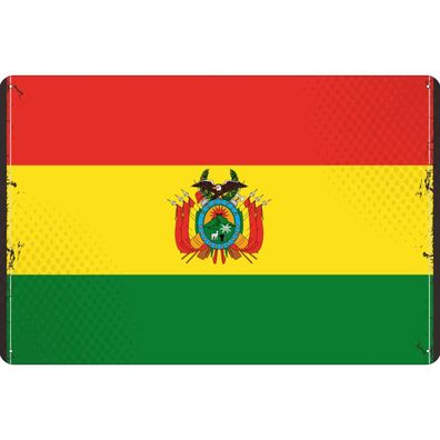 vianmo Blechschild Wandschild 20x30 cm Bolivien Fahne Flagge