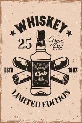 Holzschild 20x30 cm - Whiskey 25 years Limited Edition
