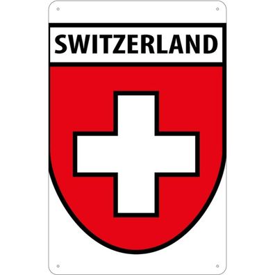 Blechschild 20x30 cm - Switzerland Schweiz Wappen