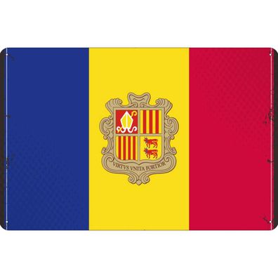 vianmo Blechschild Wandschild 18x12 cm Andorra Fahne Flagge