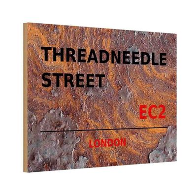 vianmo Holzschild 20x30 cm England Threadneedle Street EC2