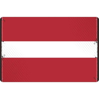 vianmo Blechschild Wandschild 18x12 cm Lettland Fahne Flagge