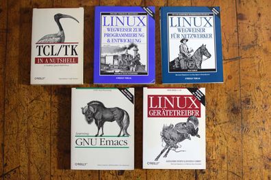 5x O´Reilly Verlag Buch Linux Gnue Emacs TCL/ TK Sammlung Bücher Programmierung