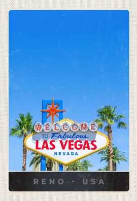 Holzschild 20x30 cm - Las Vegas Nevada Amerika USA Casino