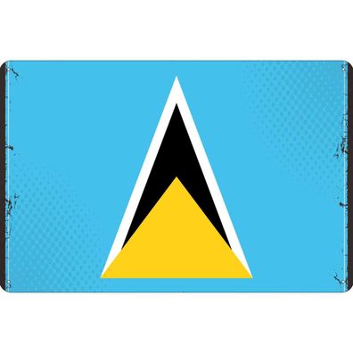 vianmo Blechschild Wandschild 20x30 cm Saint Lucia Fahne Flagge