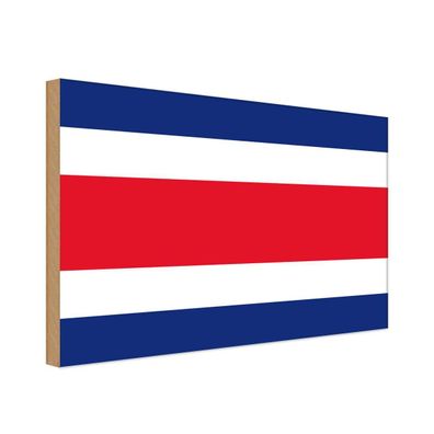 vianmo Holzschild Holzbild 18x12 cm Costa Rica Fahne Flagge