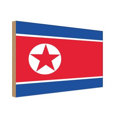 vianmo Holzschild Holzbild 20x30 cm Nordkorea Fahne Flagge
